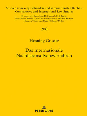 cover image of Das internationale Nachlassinsolvenzverfahren